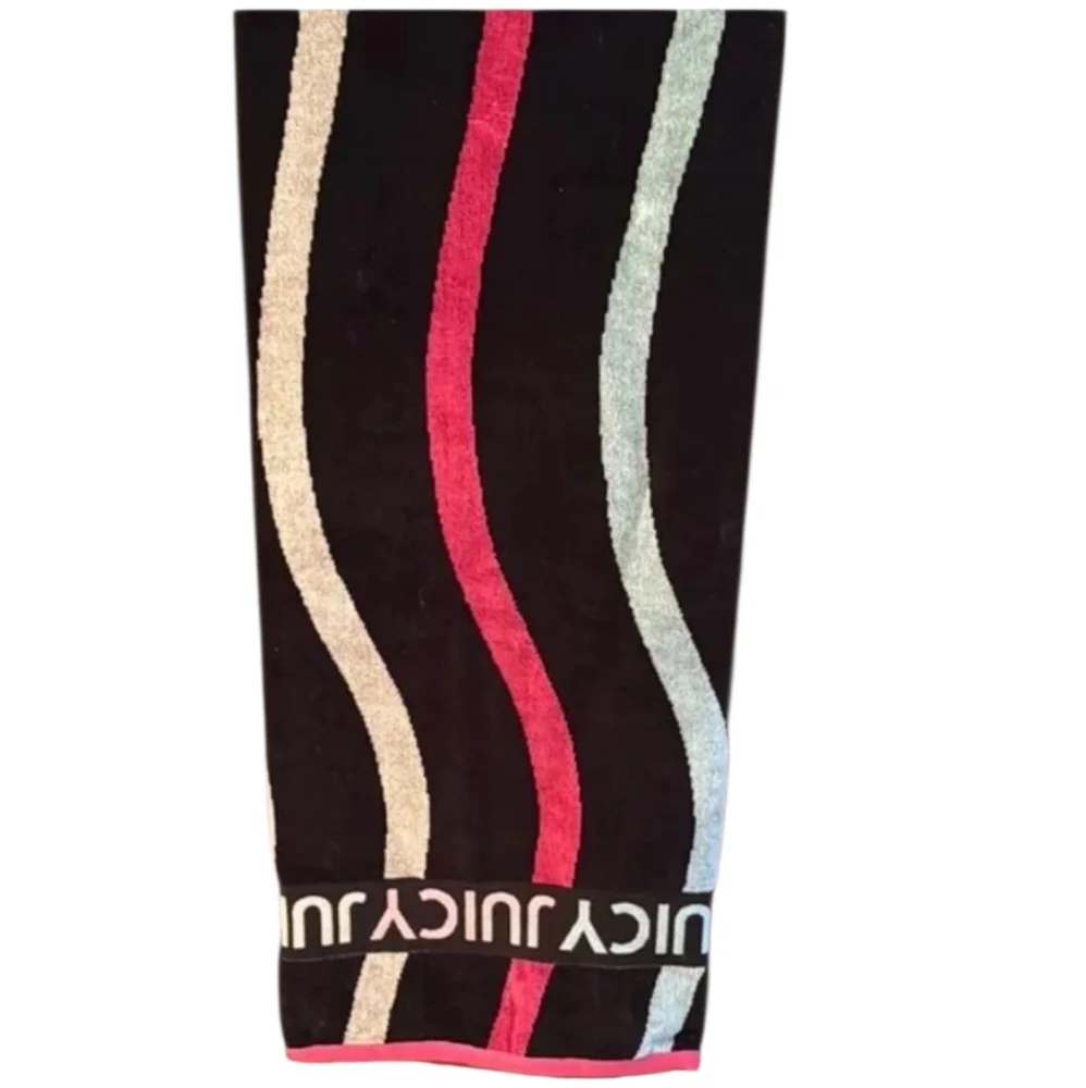 Juicy Couture Pink and Black Beach Towel - 40x72